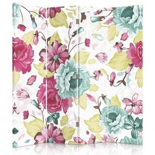 Rumsavdelare Dubbelsidig roterbar, Blommor Färg - (145x170)