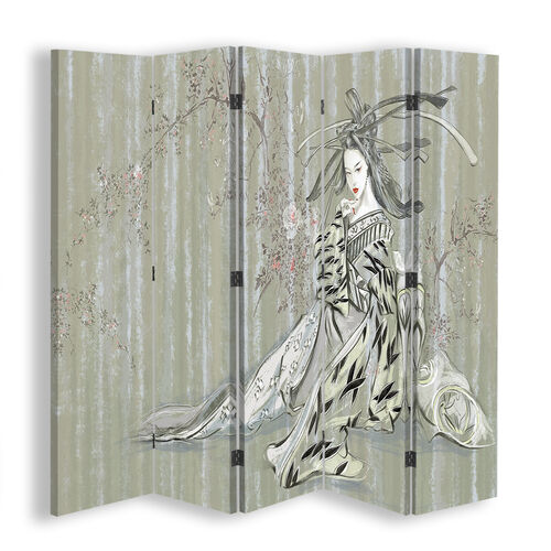 Rumsdelare Dubbelsidig, Traditionell japansk geisha - (180x170)