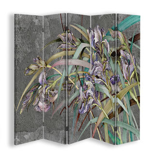 Rumsdelare Dubbelsidig, Irisblommor i vinden - (180x170)