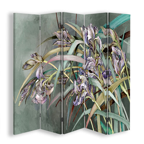 Rumsdelare Dubbelsidig, Irisblommor i vinden - (180x170)