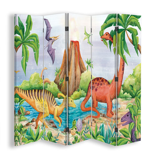 Rumsdelare Dubbelsidig roterbar, Dinosaurie vid sjön - (180x170)
