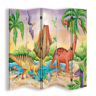 Rumsdelare Dubbelsidig roterbar, Dinosaurie vid sjön - (180x170)
