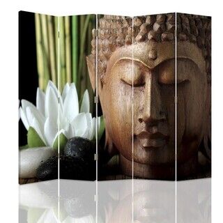 Rumsdelare Dubbelsidig roterbar, Buddhas ansikte Blommor - (180x170)