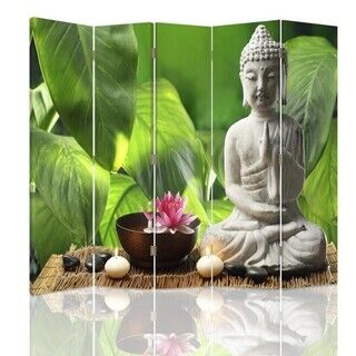 Rumsdelare Dubbelsidig roterbar, Buddhas löv Blommor - (180x170)