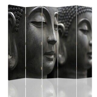 Rumsdelare Dubbelsidig roterbar, Buddhas ansikte i sten - (180x170)