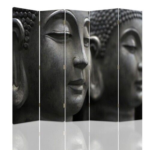 Rumsdelare Dubbelsidig roterbar, Buddhas ansikte i sten - (180x170)