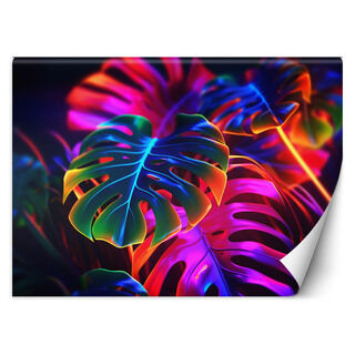 Fototapet, Monstera fluorescerande blad