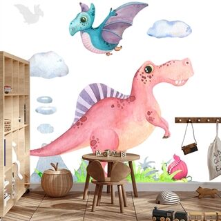 Fototapet Akvarell Dinosaurier