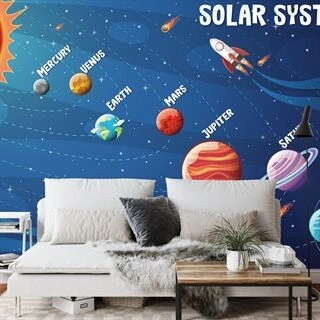 Fototapet Infografik Om Solsystemet