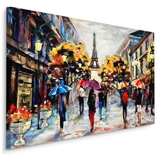 Duk Människor Med Färgglada Paraplyer I Paris