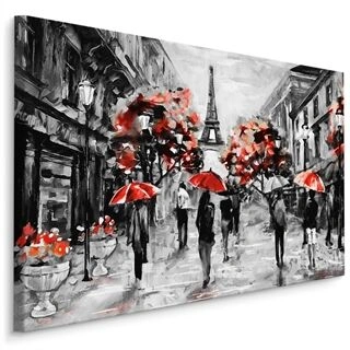Duk Människor Med Röda Paraplyer I Paris