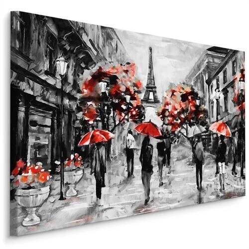 Duk Människor Med Röda Paraplyer I Paris