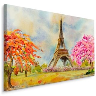 Duk Eiffeltornet Mellan Färgglada Träd