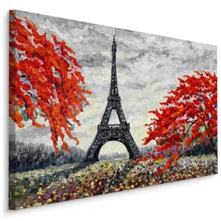 Duk Eiffeltornet Mellan Färgglada Träd