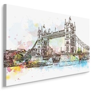 Duk Tower Bridge Målad Med Akvarell