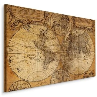 Duk Gammal Världskarta Från 1700-Talet