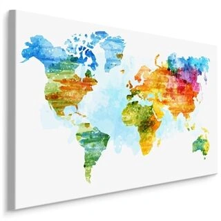 Duk Flerfärgad Karta Målad Med Akvarell