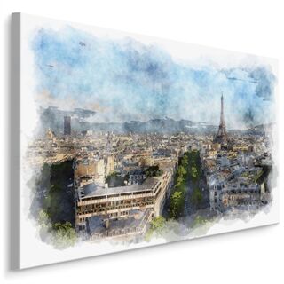 Duk Panorama Över Paris - Akvarell