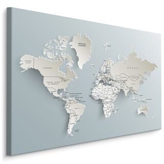 Duk Världskarta Med 3D-Effekt