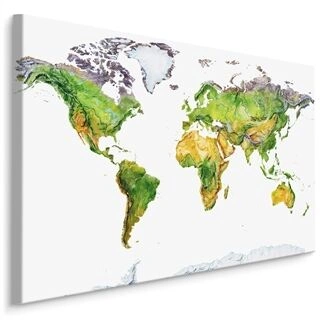 Duk Fysisk Karta Över Världen