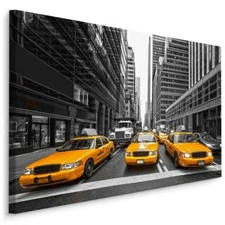 Duk Yellow Cabs I Centrum Av New York