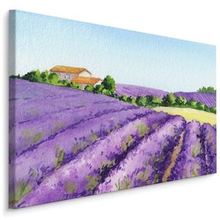 Duk Lavendelfält Målat Med Akvarell