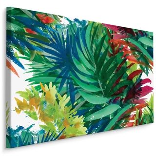 Duk Färgglada Tropiska Löv Som Målade