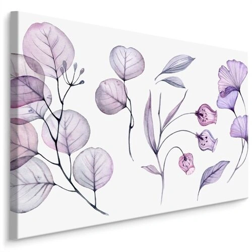 Duk Violett-Rosa Blad Och Blommor