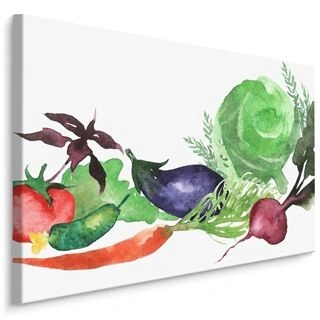 Duk Färska Grönsaker Målade Med Akvarell