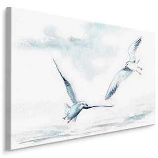 Duk Vita Fåglar Med Akvarell Målade