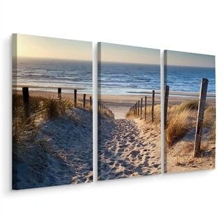 Flerdelad canvas North Sea Beach 3D