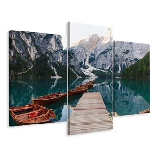 Flerdelad canvas Lake Braies I Italien