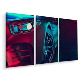 Flerdelad canvas Framsidan Av En 3D-Sportbil