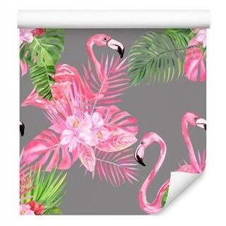 Tapet Flamingos, Fåglar, Gröna Löv
