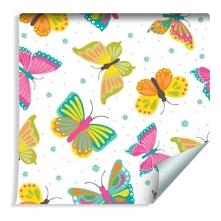 Tapet För Barn - Färgglada Fjärilar
