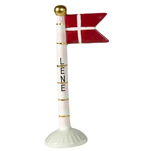 Flagga oanvänd med sprucken botten H: 19 cm keramik