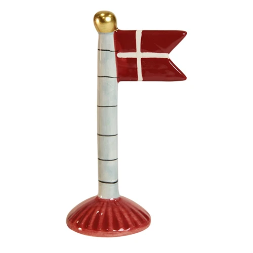 Flagga med röd bas H: 14 cm keramik