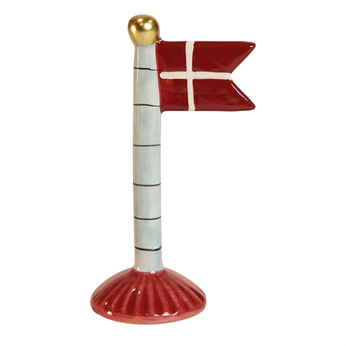 Flagga med röd bas H: 14 cm keramik