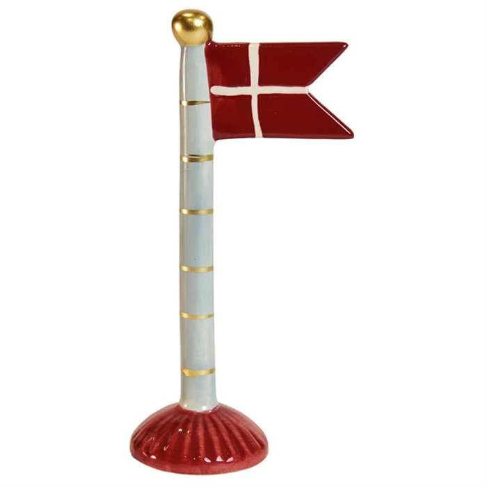 Flagga blå/randig H: 19cm keramik