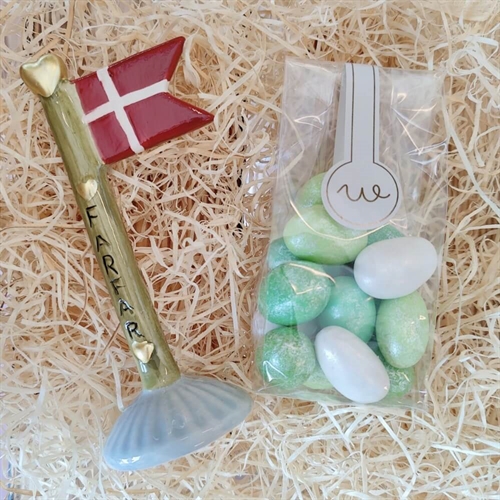 Presentkorg till mamma med ljus och text
