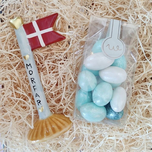 Presentkorg till mamma med ljus och text