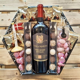 Presentkorg till mamma med ljus och text