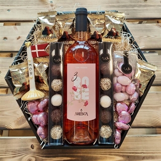 Presentkorg till mamma med ljus och text