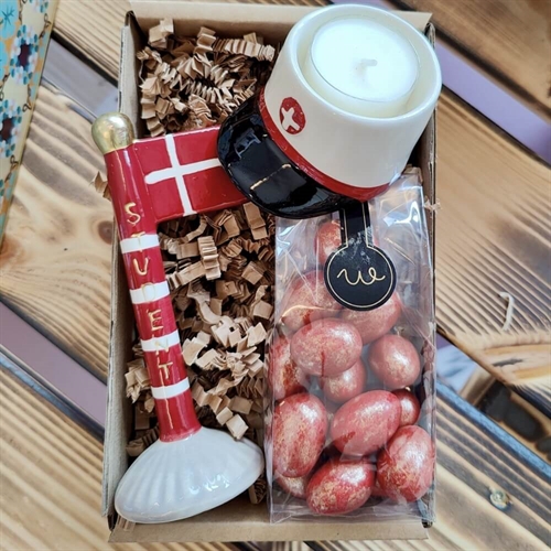 Presentkorg till mamma med ljus och text