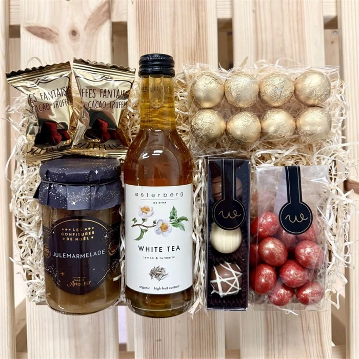 Presentkorg till mamma med ljus och text