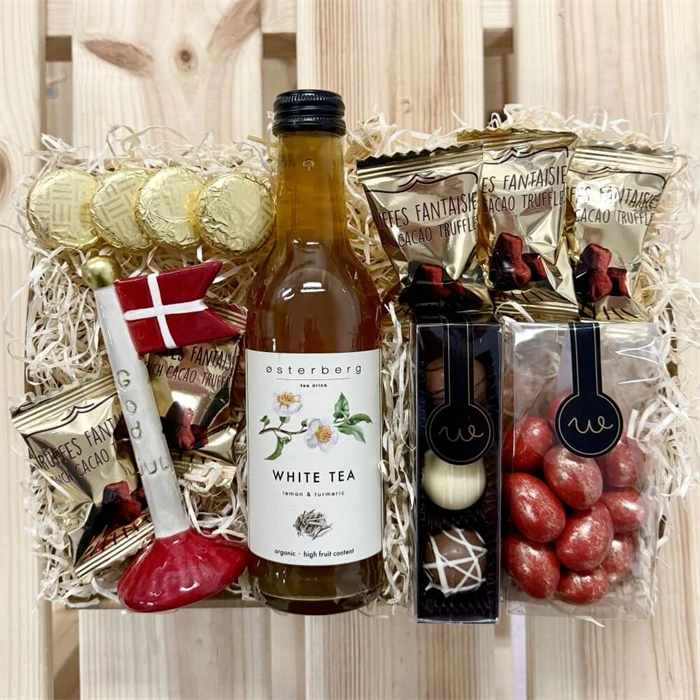 Presentkorg till mamma med ljus och text