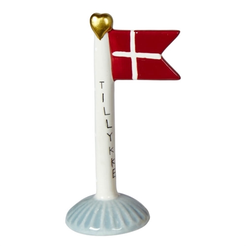 Flagga Grattis/ljus H: 14cm