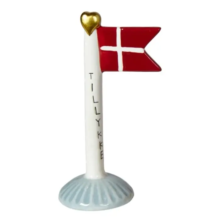 Flagga Grattis/ljus H: 14cm