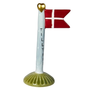 Flagga Grattis/blå H: 14cm