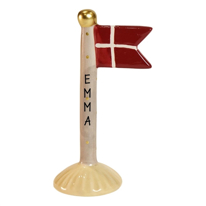 Flagga grå/prickig H: 14 cm keramik